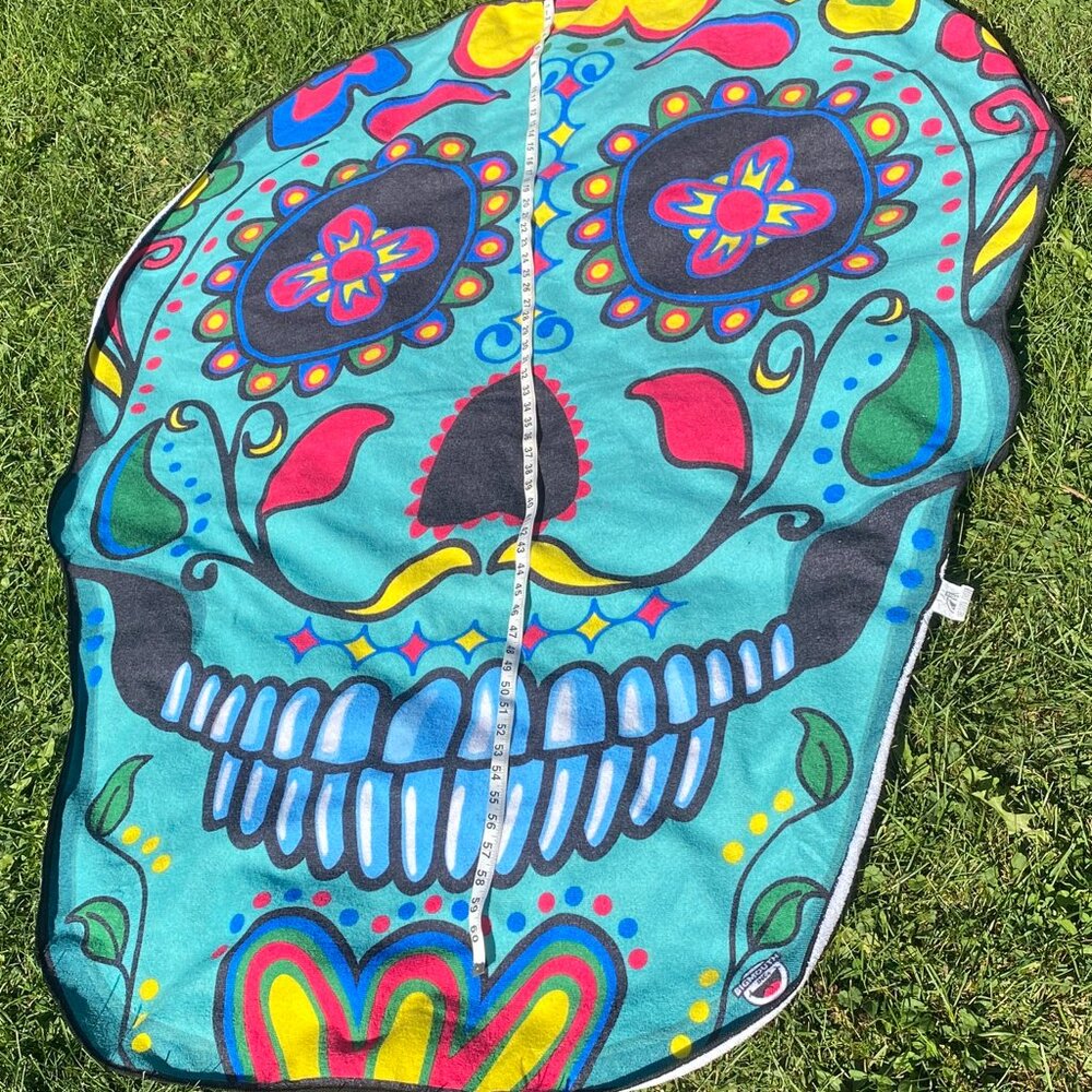 Bigmouth Inc Sugar Skull Head Beach Towel Large 65 Inch - Picture 3 of 4